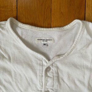 Engineered Garments White Henley T-Shirt